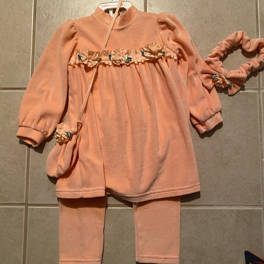 Trendy Boutique Peach Kids Matching Set